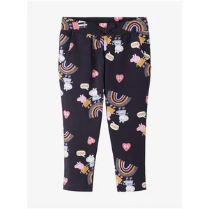 Dark Blue Girls Patterned Sweatpants Name it Jina Peppa Pig - Girls