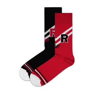 Replay Socks Casual Sport Logo&Stripes 2Prs Banderole - Black/Red - Men's