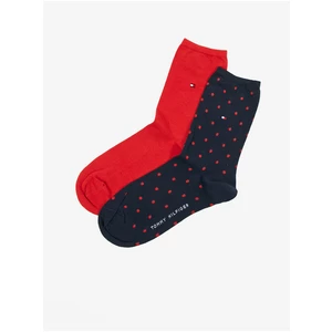 Tommy Hilfiger Set of women's socks in red and dark blue Tommy Hilfige - Women