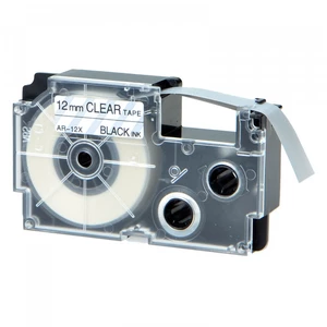 Kompatibilná páska s Casio XR-12AX 12mm x 8m čierny tisk / priehľadný podklad
