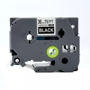 Kompatibilní páska s Brother TZ-365 / TZe-365, 36mm x 8m, bílý tisk / černý podklad