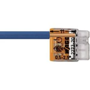 Krabicová svorka WAGO na kábel s rozmerom - , pólů 3, 100 ks, priehľadná, oranžová