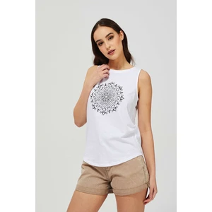Cotton top with a print - white