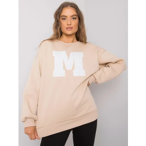 Light beige hoodie without hood