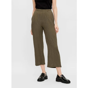 Khaki Shortened Loose Pants Pieces Lara - Women