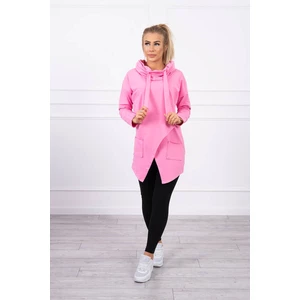 Tunic with envelope front Oversize light pink
