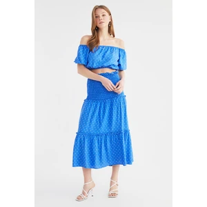 Trendyol Blue Carmen Collar Bottom-Top Team