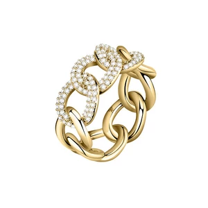 Morellato Elegantní pozlacený prsten s krystaly Incontri SAUQ110 54 mm