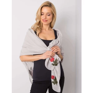 Women's gray scarf with patches