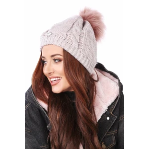 Powder winter beanie with pompom