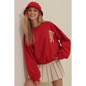 Trend Alaçatı Stili Sweatshirt - Rot - Regular fit