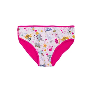 White and pink panties for a girl with colorful patterns