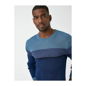 Koton Basic Knitwear Sweater Crew Neck Color Block