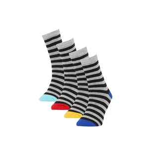 DEFACTO Boys Striped 4-Pack Socks