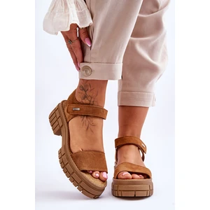 Big Star LL276032 Women's Suede Sandals Camel