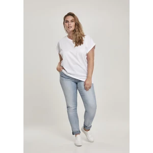 Women's Organic T-Shirt with Extended Shoulder White