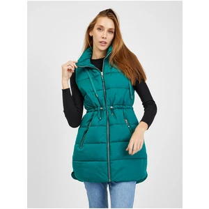 Orsay Dark Green Ladies Quilted Vest - Ladies