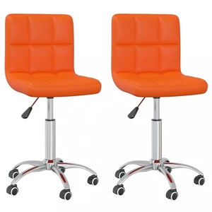 Otočná jídelní židle 2 ks umělá kůže / chrom Dekorhome Oranžová,Otočná jídelní židle 2 ks umělá kůže / chrom Dekorhome Oranžová