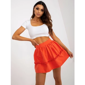 Orange flowing mini tracksuit skirt