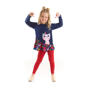 Denokids Floral Cat Girls Tunic Tights Set