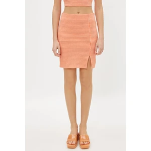 Koton Women's Orange Patterned Skirt