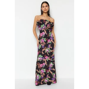 Trendyol Multi Color Woven Floral Pattern Long Evening Dress