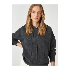 Koton Oversized Knitwear Sweater Hooded Kangaroo with Pocket