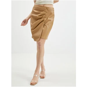 Orsay Light brown women's leatherette skirt - Ladies