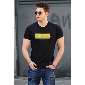 Madmext Black Men's Printed T-Shirt 4589