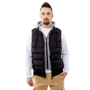 Men's quilted vest GLANO - black