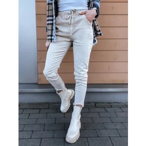MIKI women's beige pants Dstreet UY1180