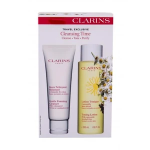 Clarins Cleansing Time Duo Kit dárková kazeta čisticí mléko 125 ml + čisticí voda Toning Lotion 200 ml na suchou pleť; na normální pleť