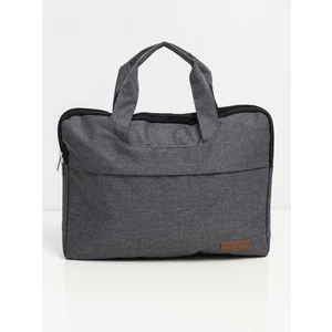 Gray textile laptop bag