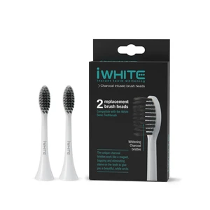iWhite Instant náhradní hlavice pro sonický bateriový zubní kartáček s aktivním uhlím 2 ks