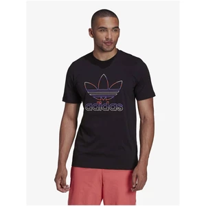 Black Men's T-Shirt with Embroidery adidas Originals - Men's