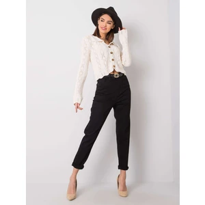 RUE PARIS Black high-waisted pants