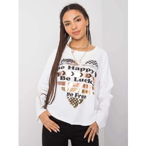 White cotton blouse with a print