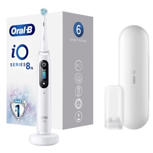 Oral-B iO Series 8 White Alabaster elektrický zubní kartáček s magnetickou technologií iO