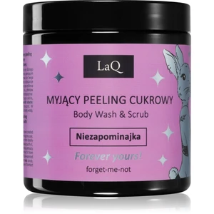 LaQ Bunny Forget-Me-Not cukrový peeling pro jemné čištění a výživu pokožky 200 ml