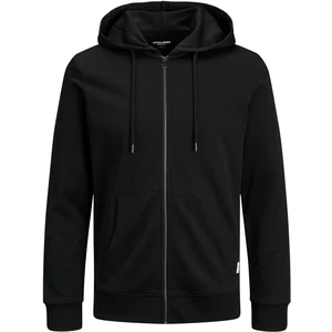 Jack&Jones PLUS Pánská mikina JJEBASIC SWEAT ZIP 12182493 Black 7XL