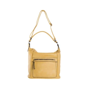 Dark yellow women's shoulder bag made of eco-leather