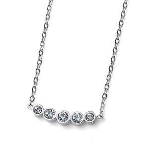 Oliver Weber Elegantný oceľový náhrdelník s čírymi kryštálmi Change 12254
