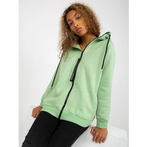 Basic light green sweatshirt RUE PARIS zipper