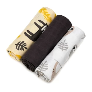 T-TOMI TETRA Cloth Diapers HIGH QUALITY látkové plienky Sloths 70x70 cm 3 ks