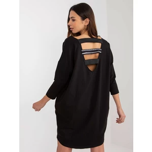 Black oversize tracksuit dress