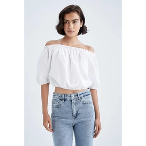 DEFACTO Crop Off Shoulder Half Sleeve Short Sleeve Blouse