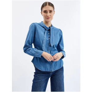 Orsay Blue Denim Shirt with Decorative Detail - Women