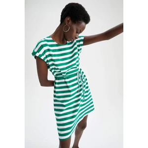 DEFACTO A Cut Short Sleeve Polka Dot Print Mini Dress