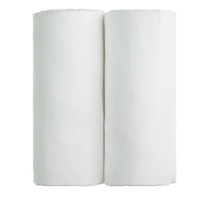 Zestaw 2 białych bawełnianych ręczników T-TOMI Tetra, 90x100 cm