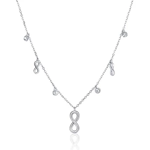 JVD Strieborný náhrdelník so symbolmi Nekonečno SVLN0144XH2BI42
